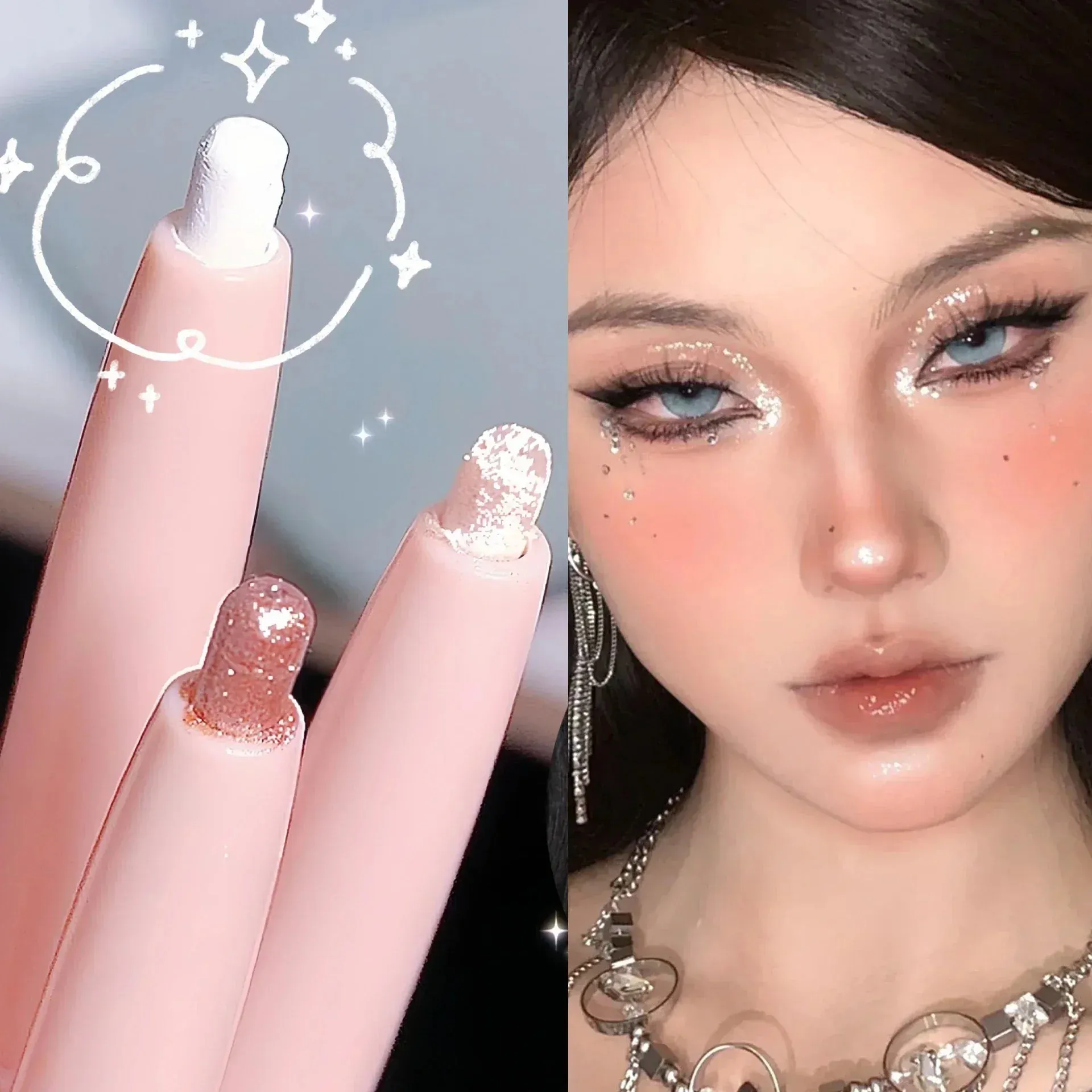 Sequin Eyeshadow Pencil Waterproof Diamond Glitter Highlighter Stick Pearl White Silkworm Eyeliner Pen Korean Makeup Cosmetics