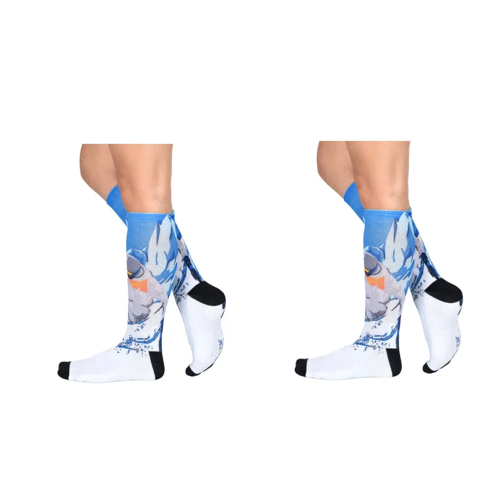 Sierra Socks Shredding Slopes Pattern CoolMax Socks, Nature Collection for Men & Women Eco-Friendly Colorful Crew Socks