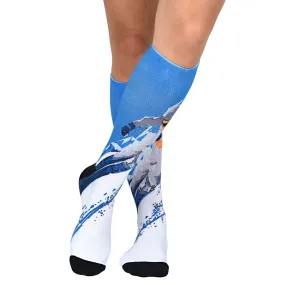 Sierra Socks Shredding Slopes Pattern CoolMax Socks, Nature Collection for Men & Women Eco-Friendly Colorful Crew Socks