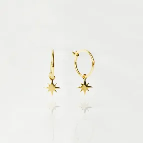 Star Charm Hoops In Gold Vermeil