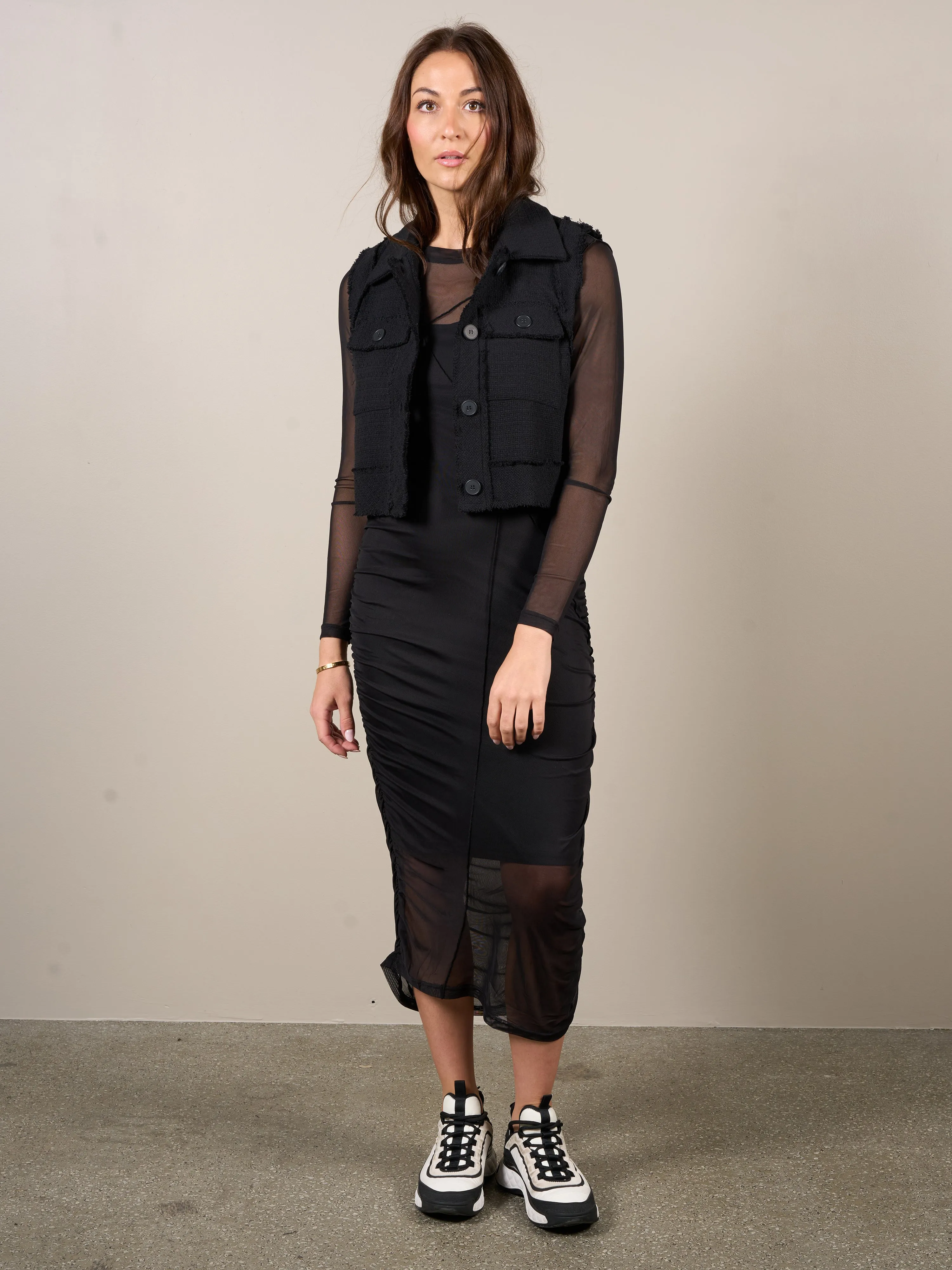 TALA Bouclé vest - Black