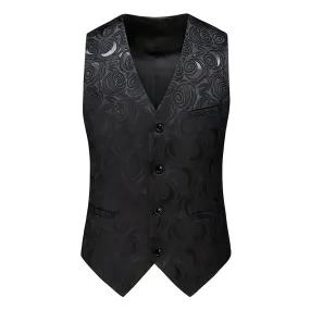 The Antonio Jacquard Vest - Black