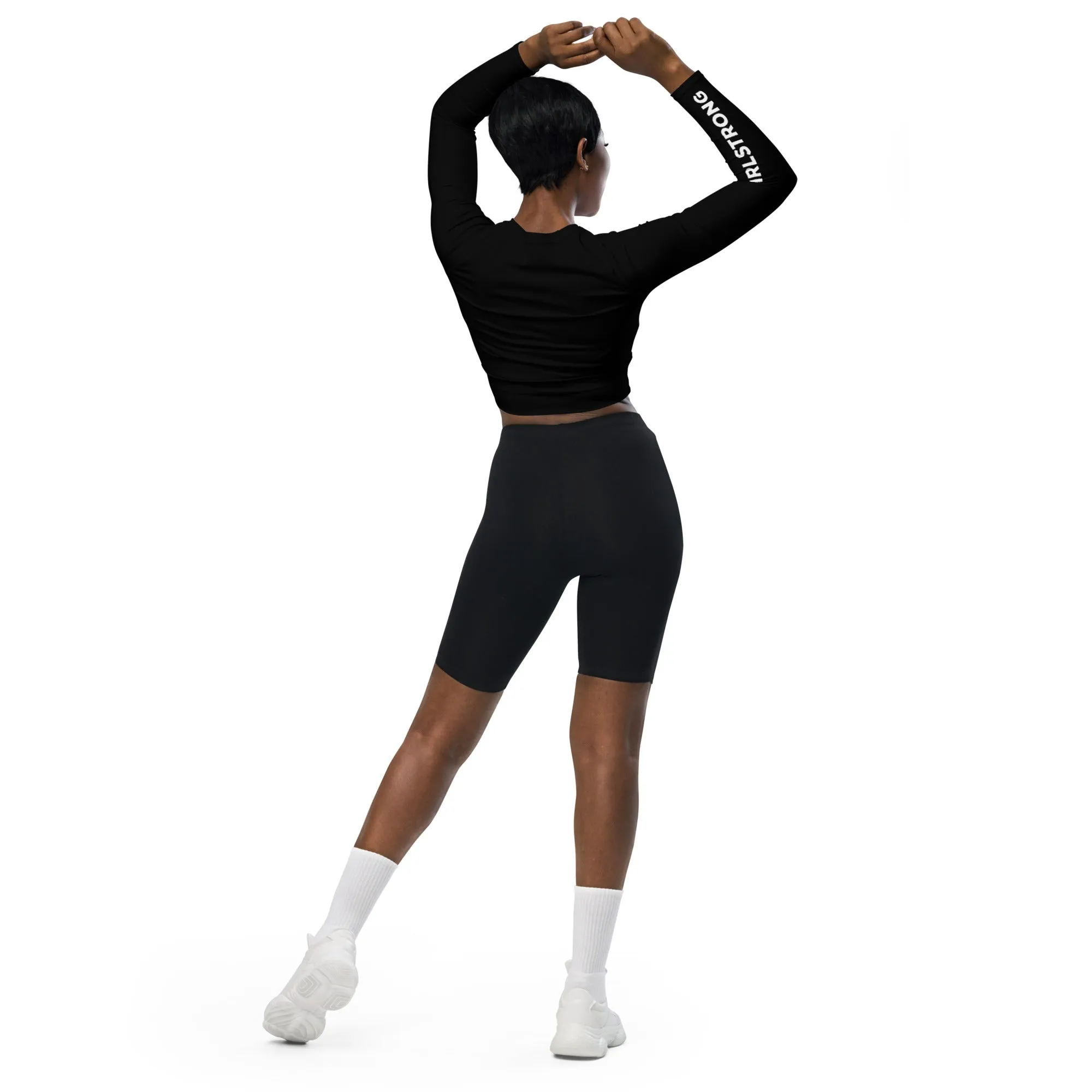 THE ESSENTIAL, SOFT AND STRETCHY, LONG SLEEVE FITTED CROP TOP BLACK