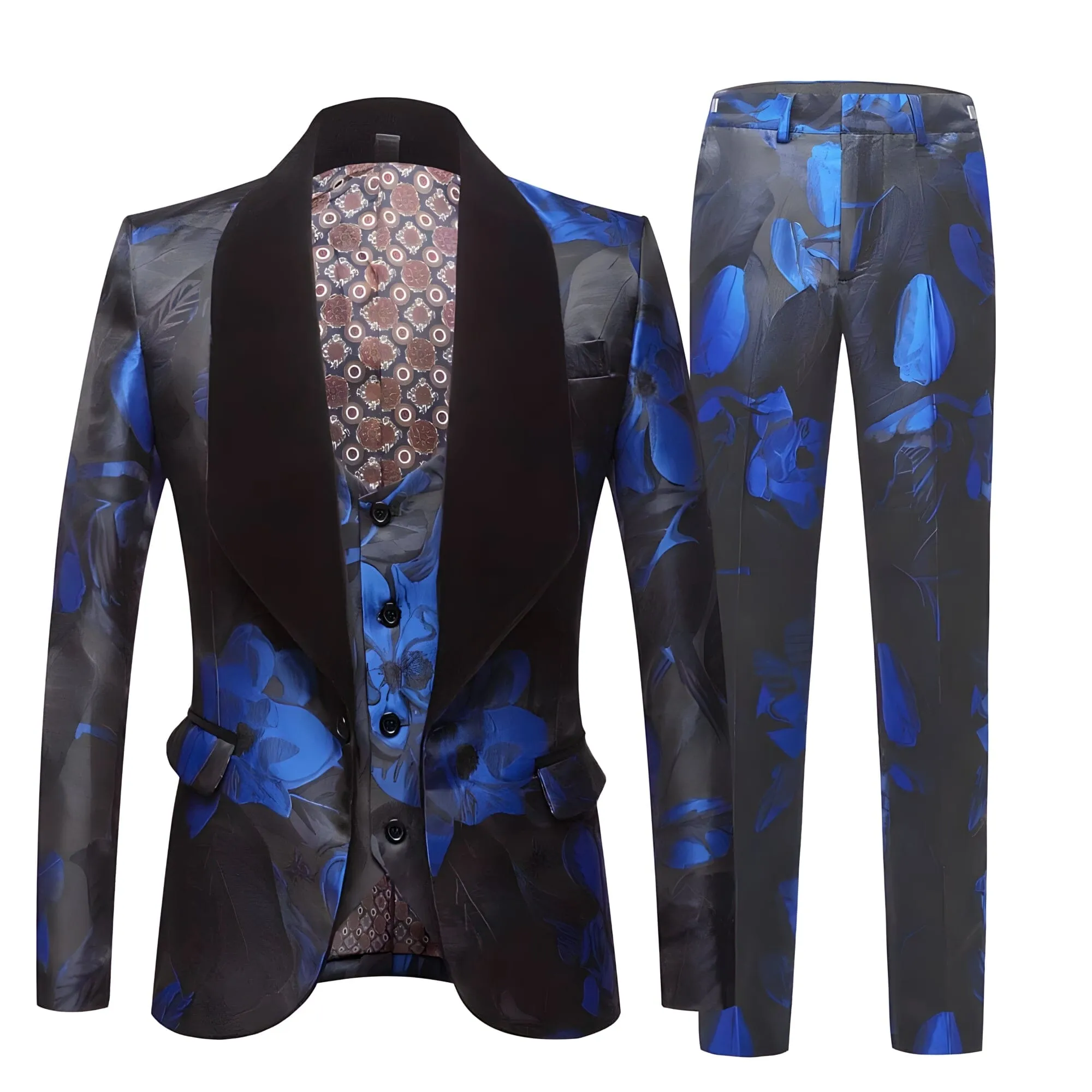 The Sapphire Rose Jacquard Slim Fit Two-Piece Suit - Multiple Colors