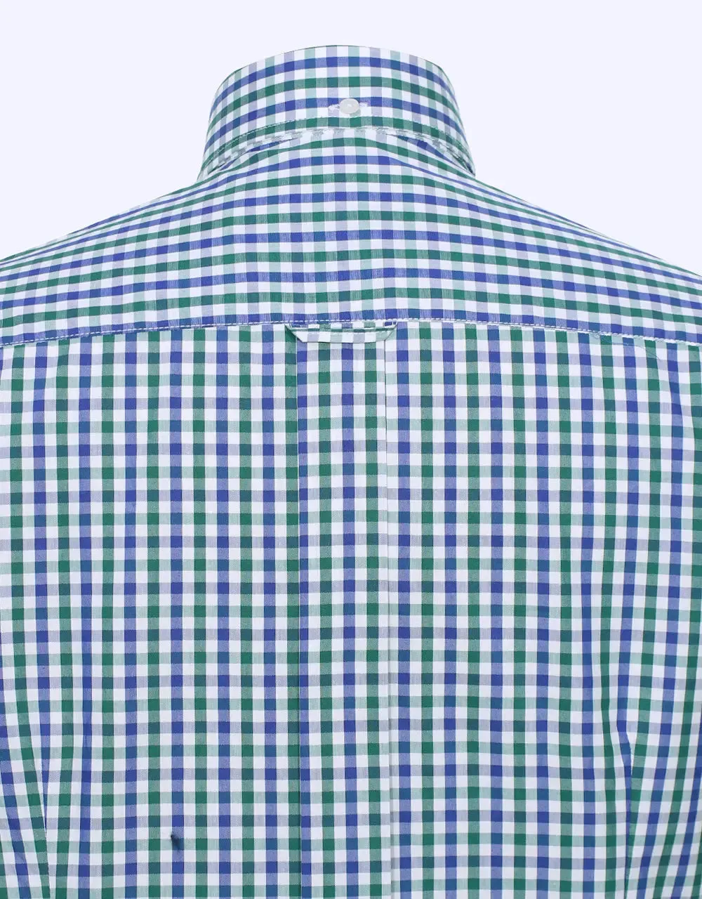 This Shirt Only - Green and Navy Blue Gingham Check Shirt Size M