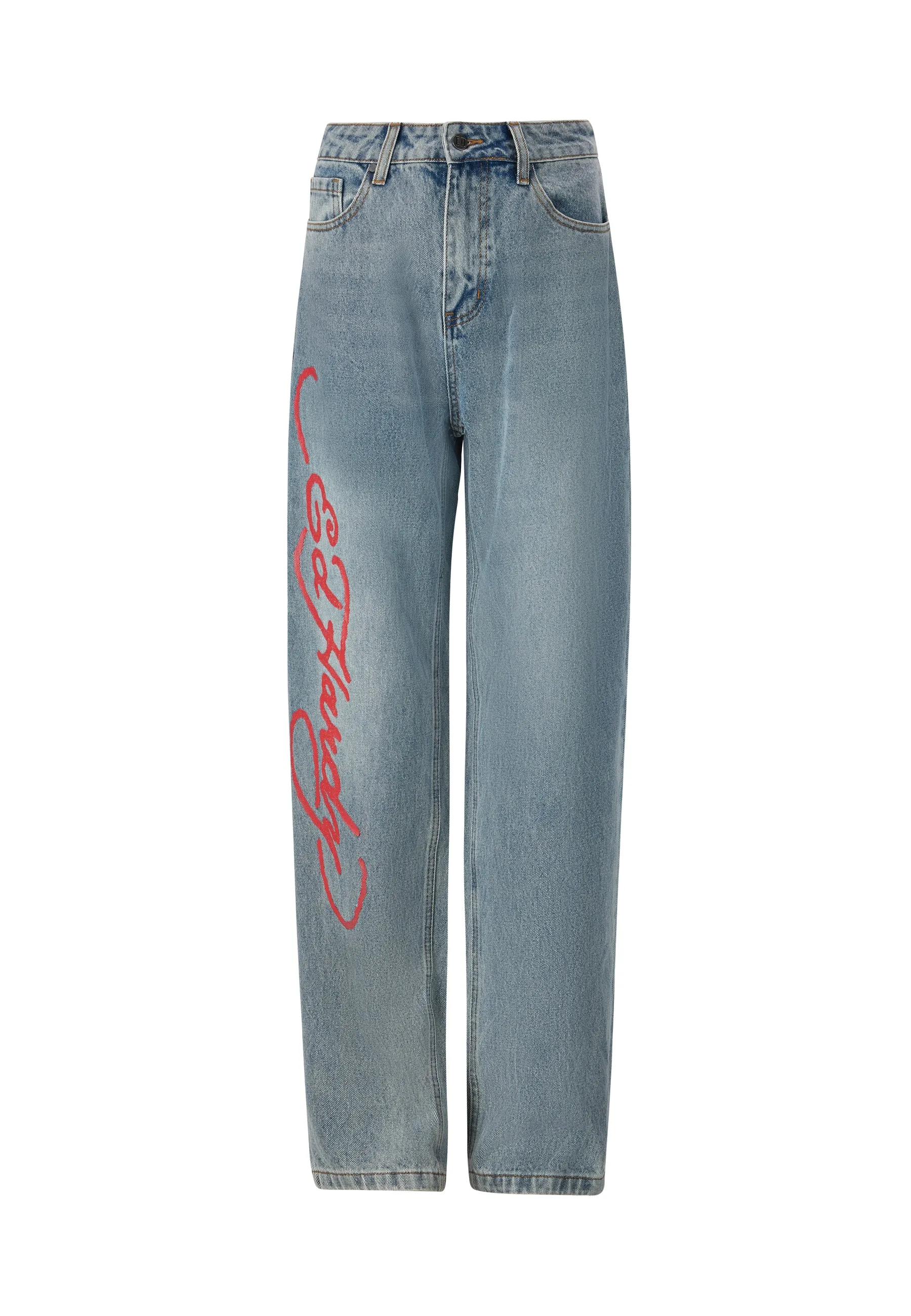 Womens Panther Siren Relaxed Fit Denim Trousers Jeans - Bleach