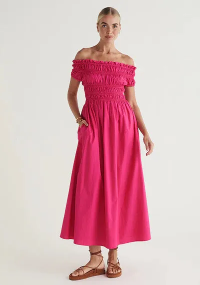 Xenia Maxi Dress - Cerise