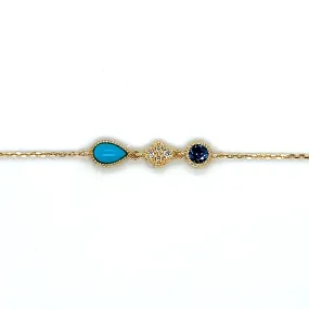 Yellow Gold Sapphire & Diamond Bracelet