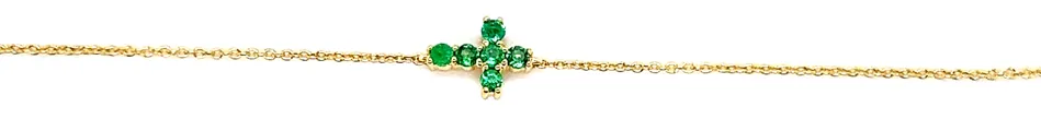 Yellow, Rose & White Gold Gemstone Cross Bracelet