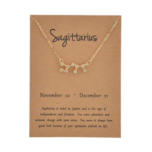 Zodiac Pendant Constellation - Gold